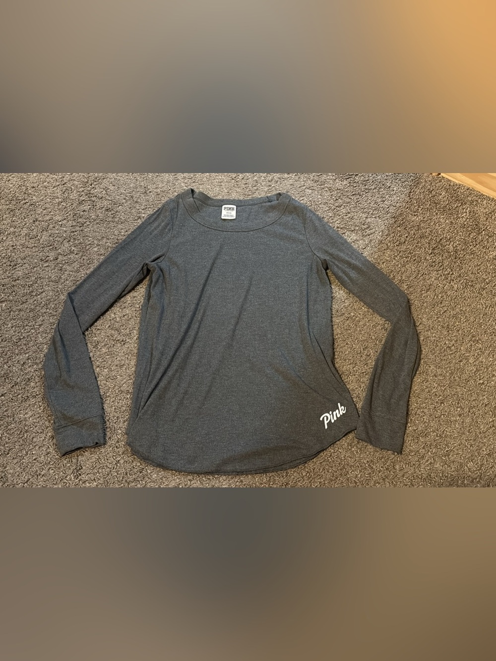 Med PINK gray long sleeve top